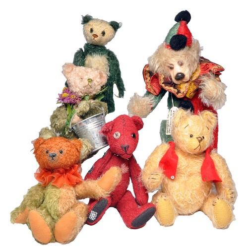 372 - A group of six colourful character Artist designed/Collectors Bears to include Jo Bears 'Bajallio' b... 