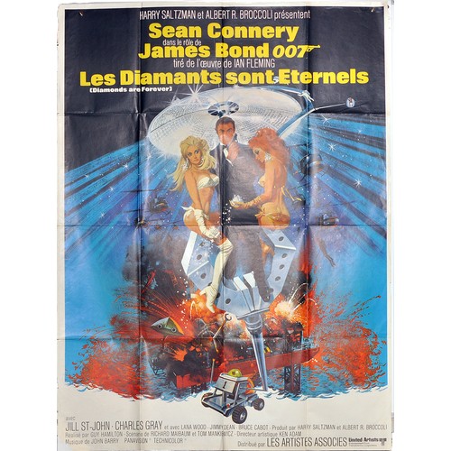 407 - James Bond 007 Film Poster comprising, Diamonds are Forever (1971). Folded. French Grande (47