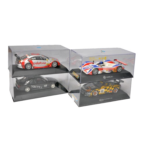 458 - Scalextric slot car issues comprising Vauxhall Vectra, MG Lola EX257 2004 Le Mans, Porsche 911 Gt3r ... 