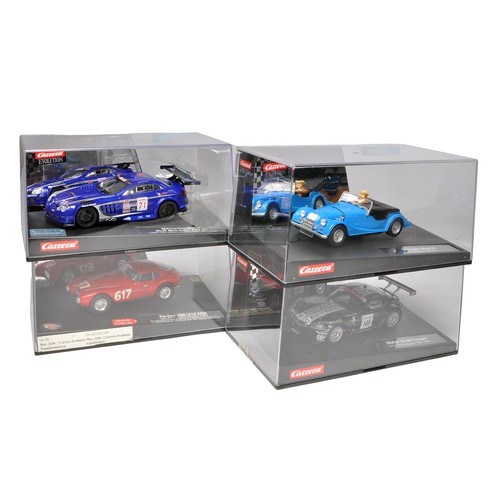 463 - Carrera Evolution slot car issues comprising BMW Z4 M Coupe, Mercedes-Benz SLR McLaren 722 GT, Morga... 