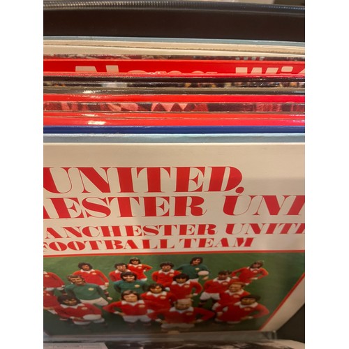 575 - A selection of Football related Vinyl, featuring Liverpool, Manchester United and others, a shown.