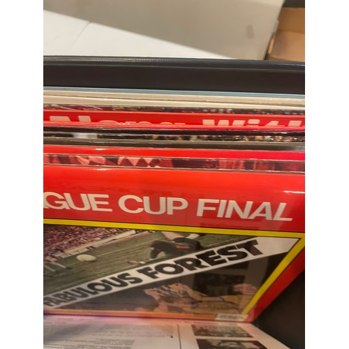 575 - A selection of Football related Vinyl, featuring Liverpool, Manchester United and others, a shown.