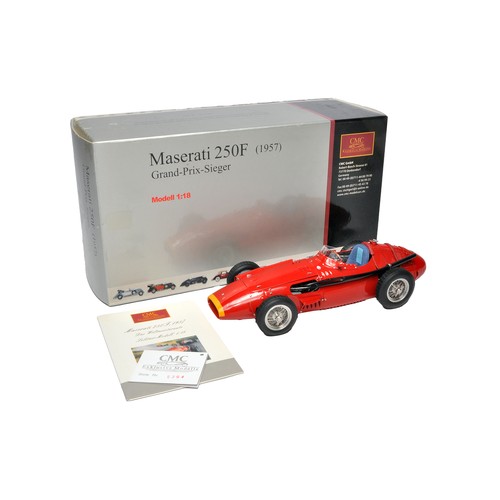 350D - CMC 1/18 precision detail diecast model car issue comprising Maserati 250F (1957). Displays without ... 