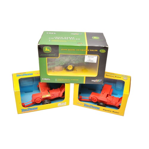 32 - A large group of 1/32 farm models comprising square balers from Ertl and Britains. Variations as sho... 