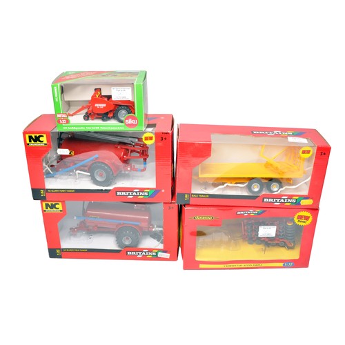 40 - A mixed group of Siku and Britains Tractor and Implement issues including Grimme Potato Drill, Vader... 