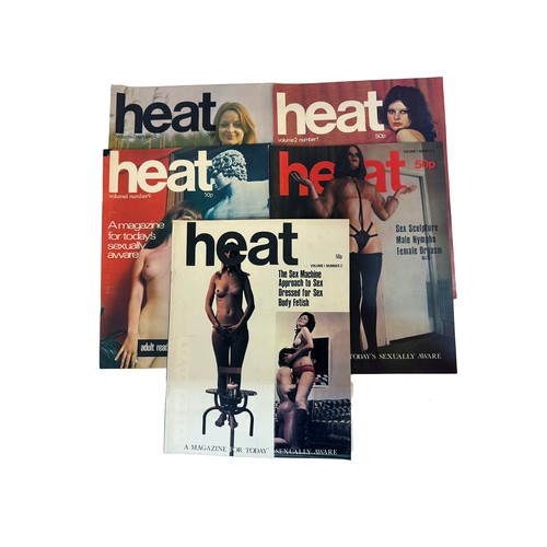 Adult vintage glamour book / magazine(s) comprising Heat -  Notes - Volume 1, numbers 2, 6 & 9 and Volume 2, numbers 1 & 2 in excellent condition. (5)