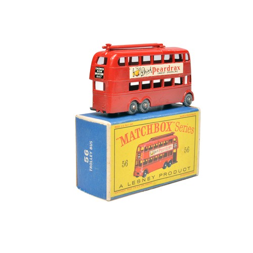 Matchbox Lesney No 56, London Trolley Bus (Gebraucht) in Root für CHF 1 - mit Lieferung auf