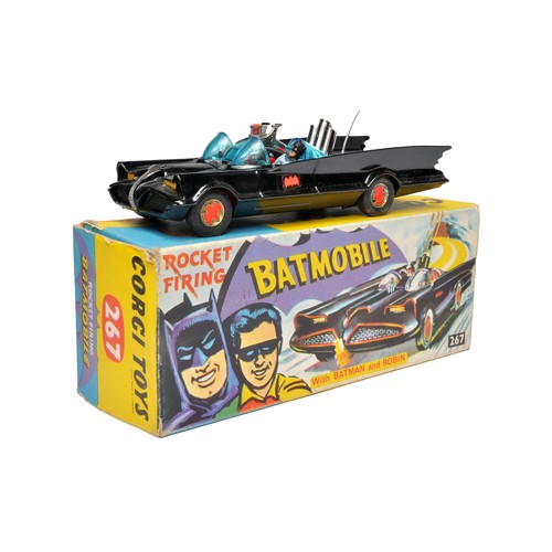 Corgi No. 267 Batmobile with gloss black body. Blue shaded windows ...