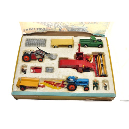 236 - Corgi No. GS22 Farming Models Gift Set. Inc Fordson and Massey Ferguson Tractor issues, Land Rover, ... 