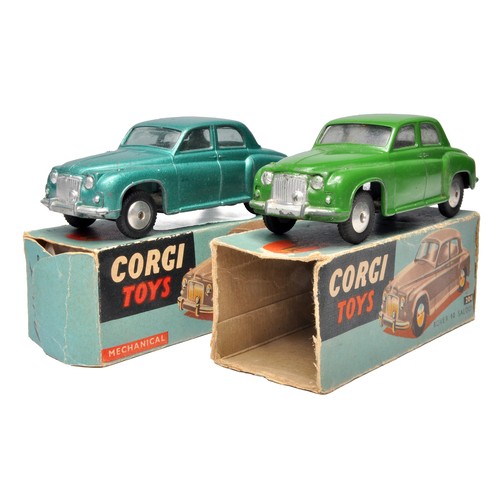 Corgi No. 204 duo of Rover 90 Saloon issues (Blue issue is Mechanical ...