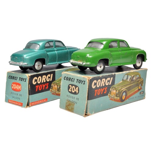 Corgi No. 204 duo of Rover 90 Saloon issues (Blue issue is Mechanical ...