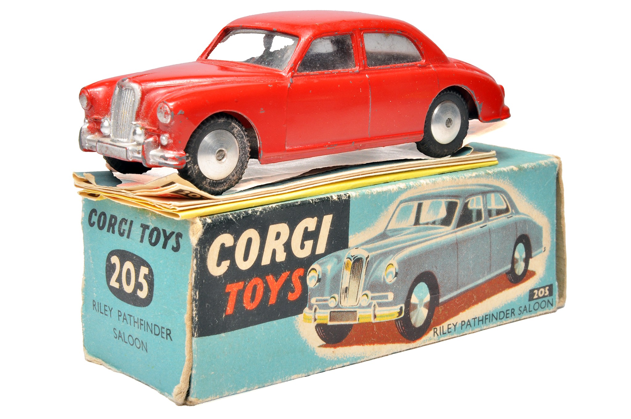 Corgi No. 205 Riley Pathfinder Saloon. Red with silver trim. Generally ...