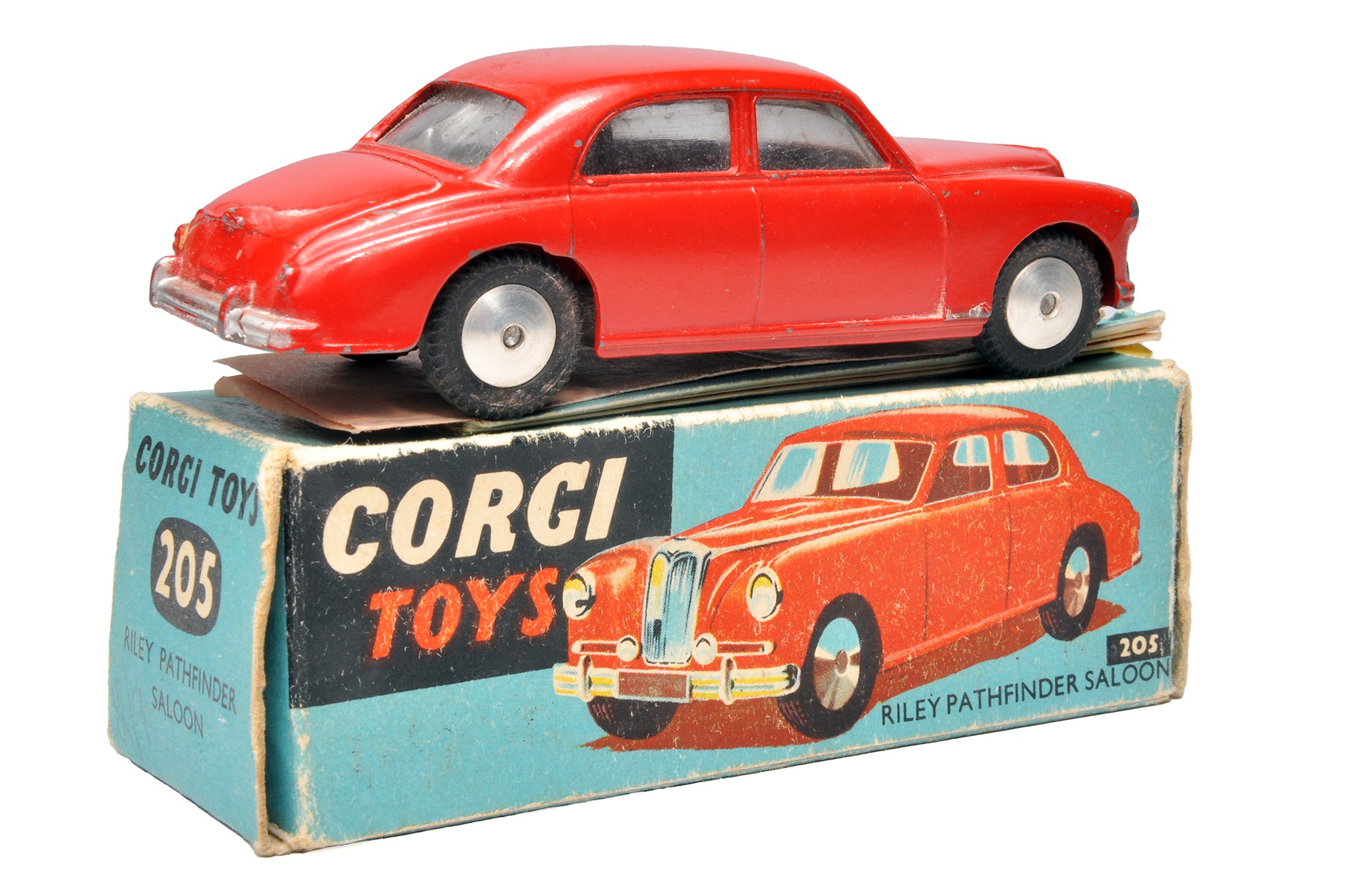 Corgi No. 205 Riley Pathfinder Saloon. Red with silver trim. Generally ...