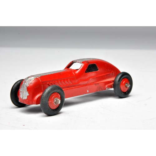 French Dinky no. 23b Streamlined Racing Car. Red with silver flash