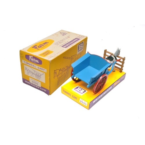 18 - Britains 1/32 Farm Toys comprising No. 9505 Tumbrel Cart. Contents generally excellent in original b... 
