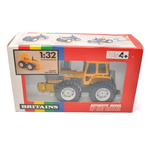 49 - Britains 1/32 Farm Toys comprising No. 9521 County 1884 Tractor in yellow. Contents excellent in ori... 