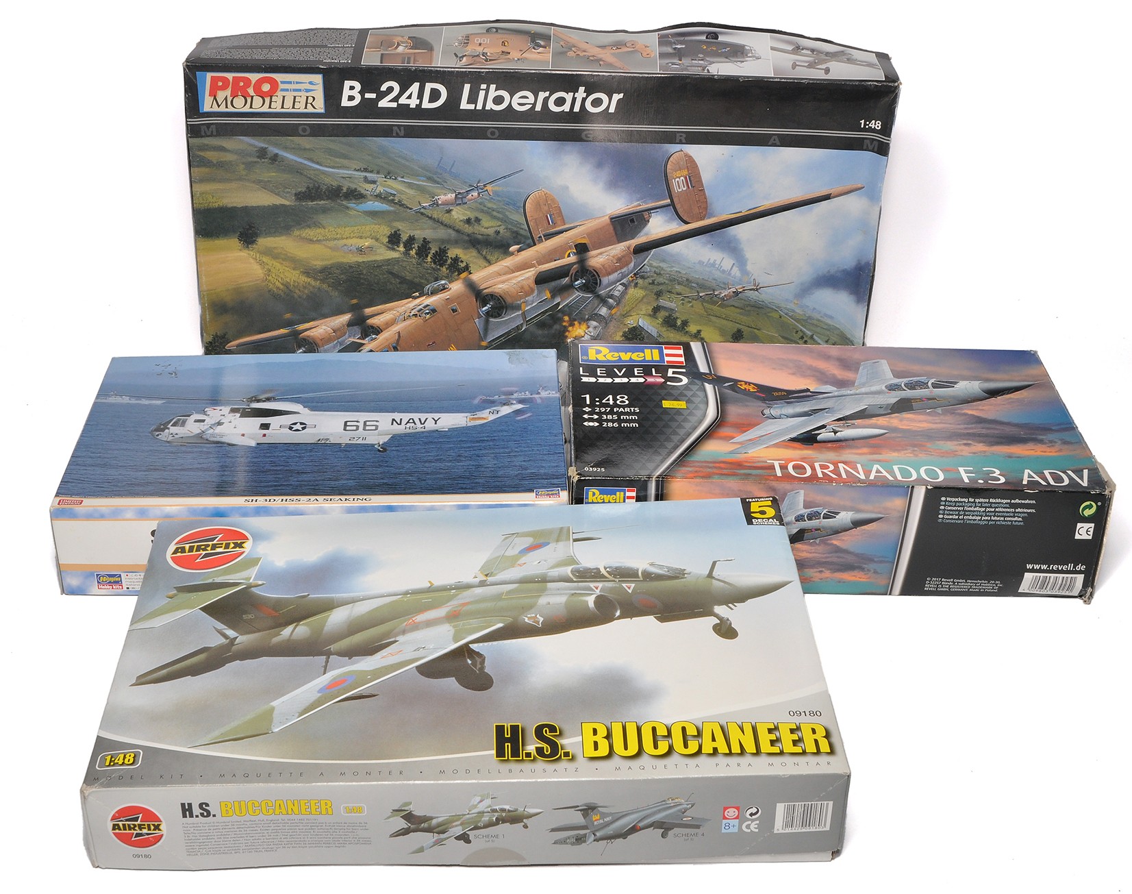 A group of four 1/48 Plastic Model Aircraft Kits comprising of Pro ...