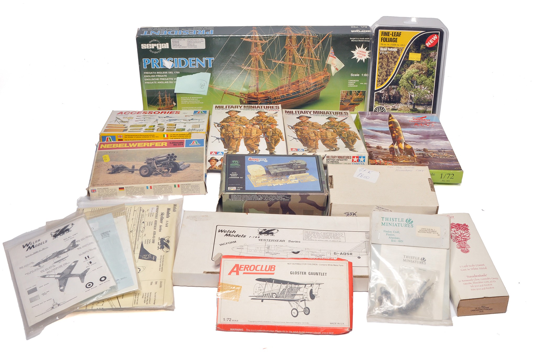 A miscellaneous Military Group comprising of plastic and vacform kits ...
