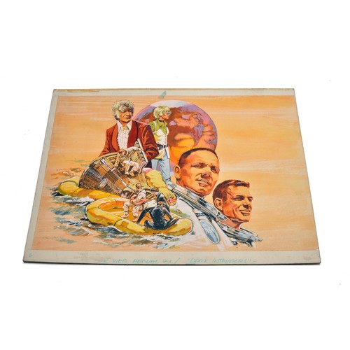 600 - Comic Original Artwork comprising Doctor Who featuring the third doctor as played by Jon Pertwee. Tw... 