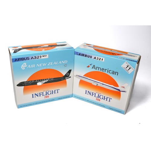 11 - A duo of diecast model aircraft  1/200 scale issues comprising 1) Inflight 200 Air New Zealand (Star... 