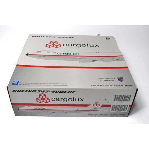 28 - Inflight Models or similar 1/200 diecasst model aircraft comprising, Cargolux Boeing 747-400ERF. App... 