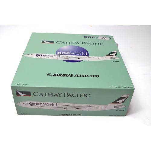 36 - Inflight Models or similar 1/200 diecasst model aircraft comprising, One World Cathy Pacific Airbus ... 