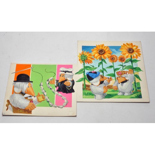 599 - Comic Original Artwork comprising two illustrations of 'Wombles' character seens for the 1977 Annual... 