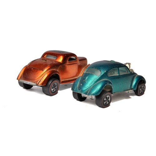 38 - A duo of Hot Wheels Redline Models comprising Ford Coupe and Custom Volkswagen. Very good and fair t... 