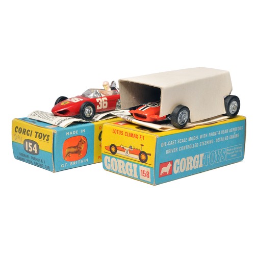Corgi No. 158 Lotus Climax F1 Racing Car. Orange / White with No