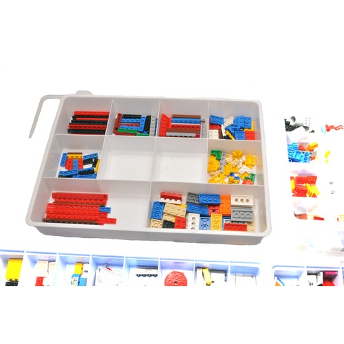 576 - Lego group of 4 x multi compartment containers containing a variety of loose bricks, parts and compo... 