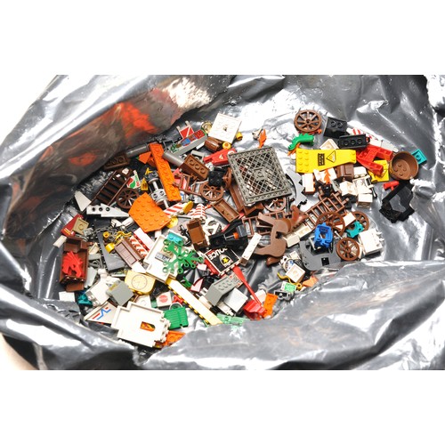628 - A large collection of bagged colour themed Lego bricks and components.