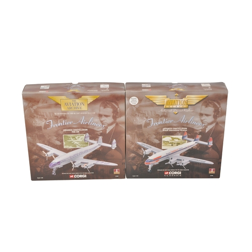 275 - A pair of Corgi Aviation Archive Frontier Airliners 1/144 diecast models, comprising a Lockheed Cons... 