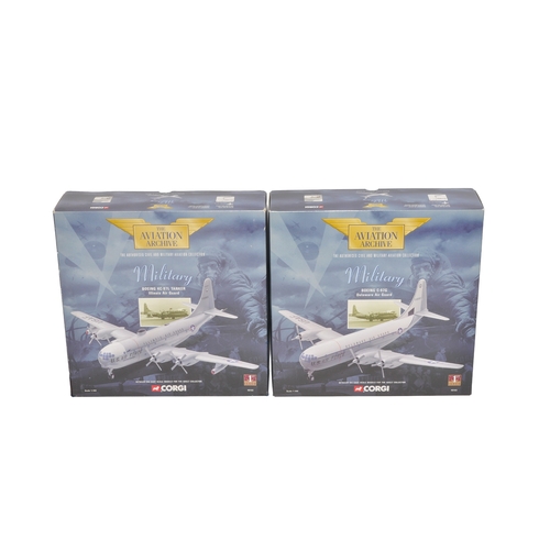 279 - A pair of Corgi Aviation Archive 1/144 diecast military aircraft models, comprising a Boeing KC-97L ... 