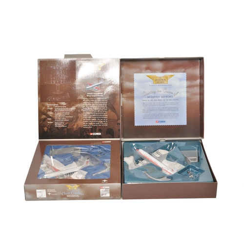 305 - A pair of Corgi Aviation Archive Classic Propliners 1/144 diecast model aircraft, comprising a Vicke... 