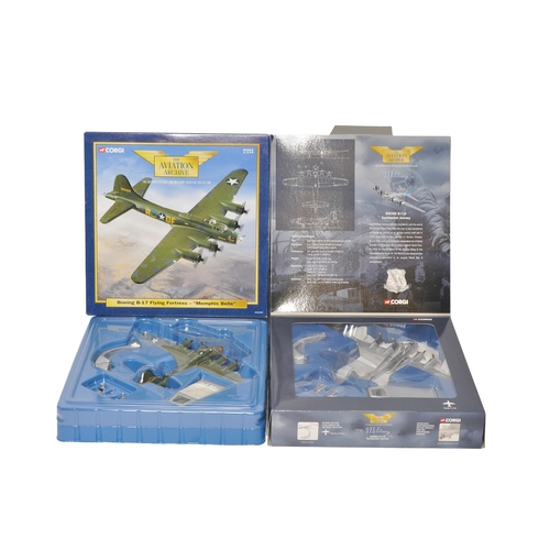 308 - A pair of Corgi Aviation Archive 1/144 diecast Boeing B-17 models, comprising the Memphis Belle and ... 