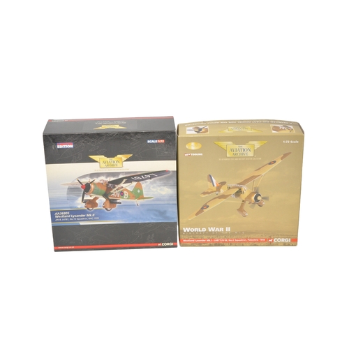 336 - A pair of Corgi Aviation Archive 1/72 diecast model aircraft, both depicting Westland Lysander varia... 