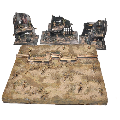 626 - A number of military scratch built WW2 dioramas comprising Siege of Tobruk and further examples incl... 