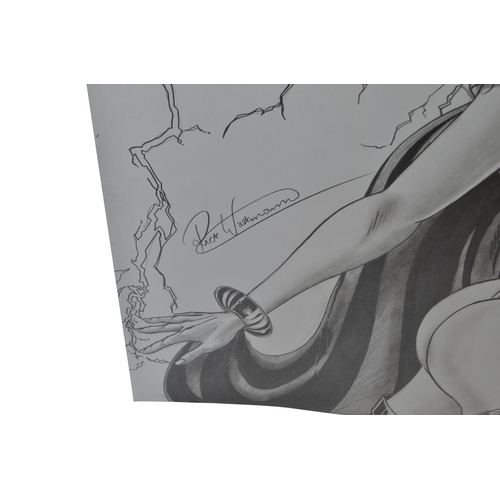 480 - An original piece of comic artwork, a pencil pin-up depicting the X-Men character Storm, by artist R... 