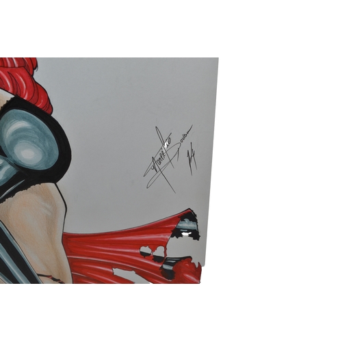 482 - An original piece of comic artwork, a pin-up depicting the Marvel Comics character Madelyne Pryor (a... 