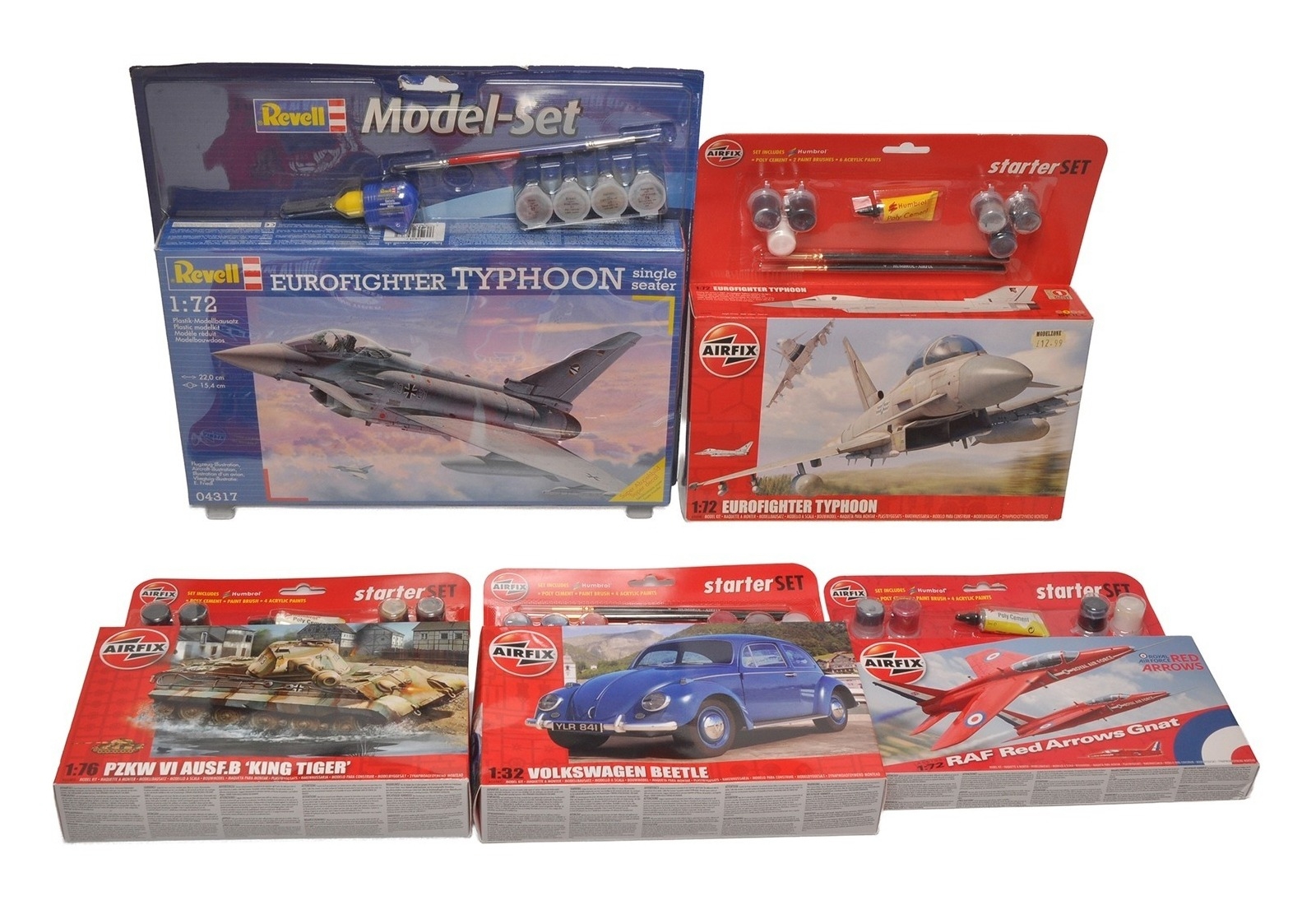 A group of Airfix and Revell plastic model kits, including a Revell 1/ ...
