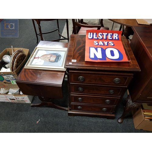 205 - 4 DRAWER CHEST AND SMALL DROP LEAF TABLE