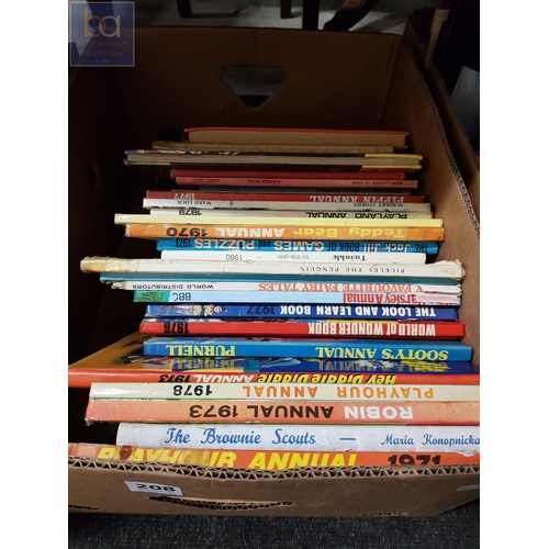 208 - BOX OF OLD ANNUALS