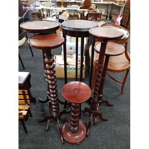 212 - 6 VARIOUS WOODEN PLANT STANDS