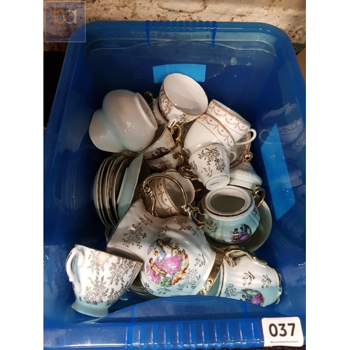 37 - TUB LOT OF TEASETS