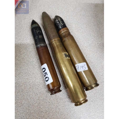 50 - 3 LARGE SPENT BULLET SHELLS