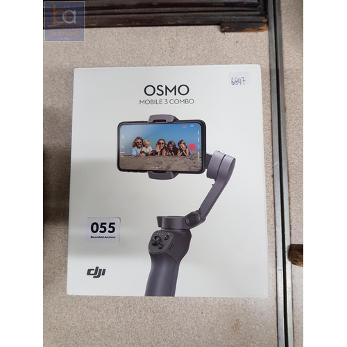 55 - DJI OSMO MOBILE3 - SMARTPHONE CAMERA GIMBLAL (OPENED BUT UNUSED)