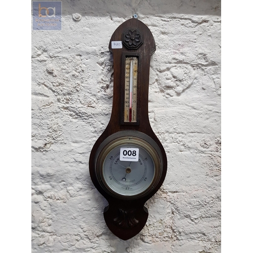 8 - SMALL ANTIQUE BANJO BAROMETER