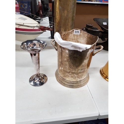 141 - EPNS CHAMPAGNE BUCKET AND EPERGNE