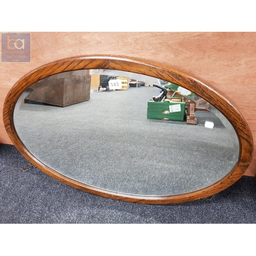 183 - OAK OVAL MIRROR