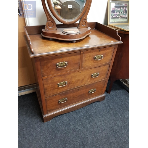 192 - 3 DRAWER OAK CHEST OF DRAWERS